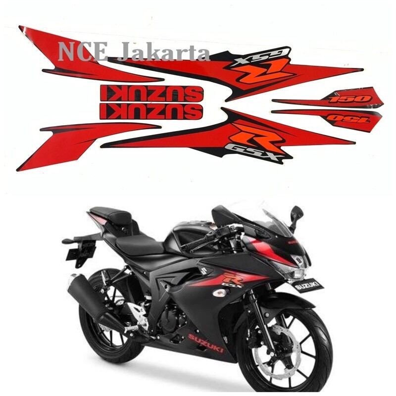 STIKER STRIPING MOTOR GSX 150 R 2017 HITAM