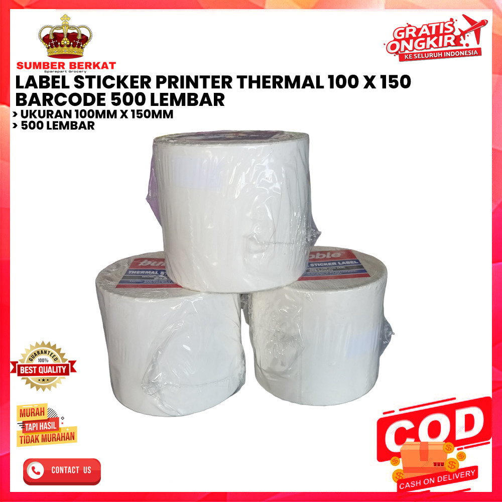 

LABEL STICKER PRINTER THERMAL 100 X 150 BARCODE 500 LEMBAR [SB]