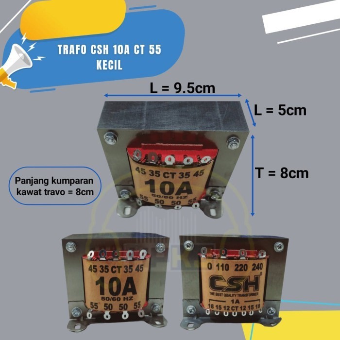 FZ01 TRAVO CSH 10A CT 55 KECIL trafo 10 amper ct55 CSH Travo 10 A CT55