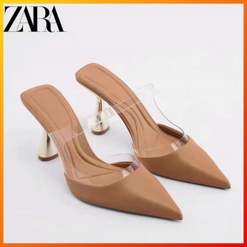 ZARA pointed toe glass glue stiletto heels