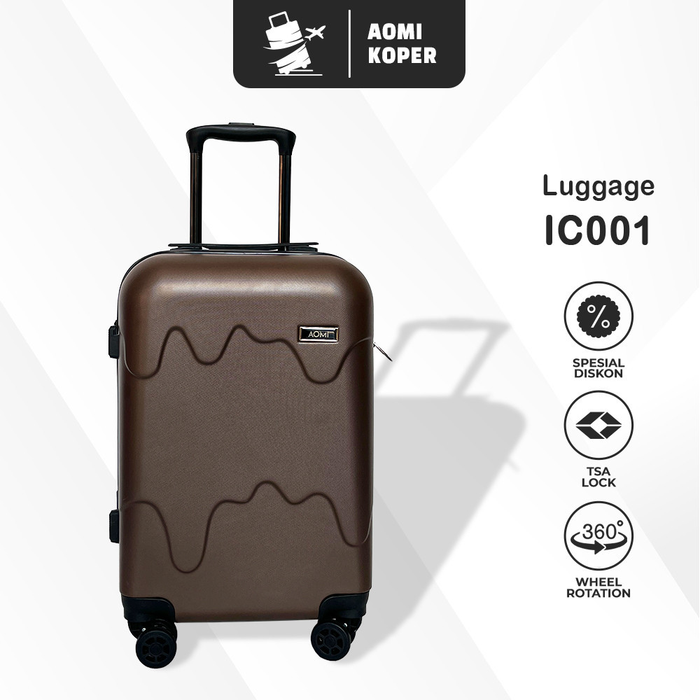 𝗕𝗔𝗚𝗖𝗥𝗨𝗜𝗦𝗘𝗥𝗔𝗖𝗖 Koper Kabin & Bagasi Fiber Aomi 20Inci dan 24Inci Motif Es Krim AO-813