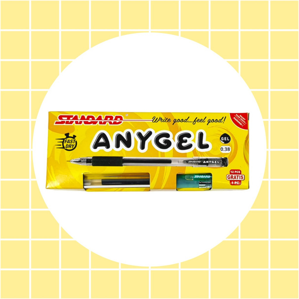 

Pulpen STANDARD ANYGEL 0.38 Bolpen Murah Isi 12+1 pcs