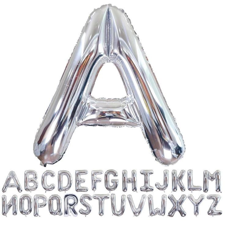 BALON HURUF FOIL SILVER 32 INCH / BALON HURUF FOIL DEKORASIN SILVER / BALON HURUF ULANG TAHUN TERMUR