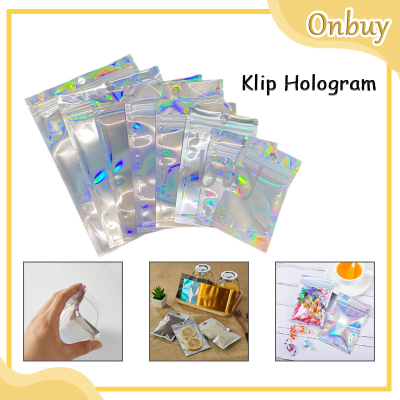 

Klip Hologram Flat / Ziplock Hologram Foil / Klip Kemasan Aksesoris