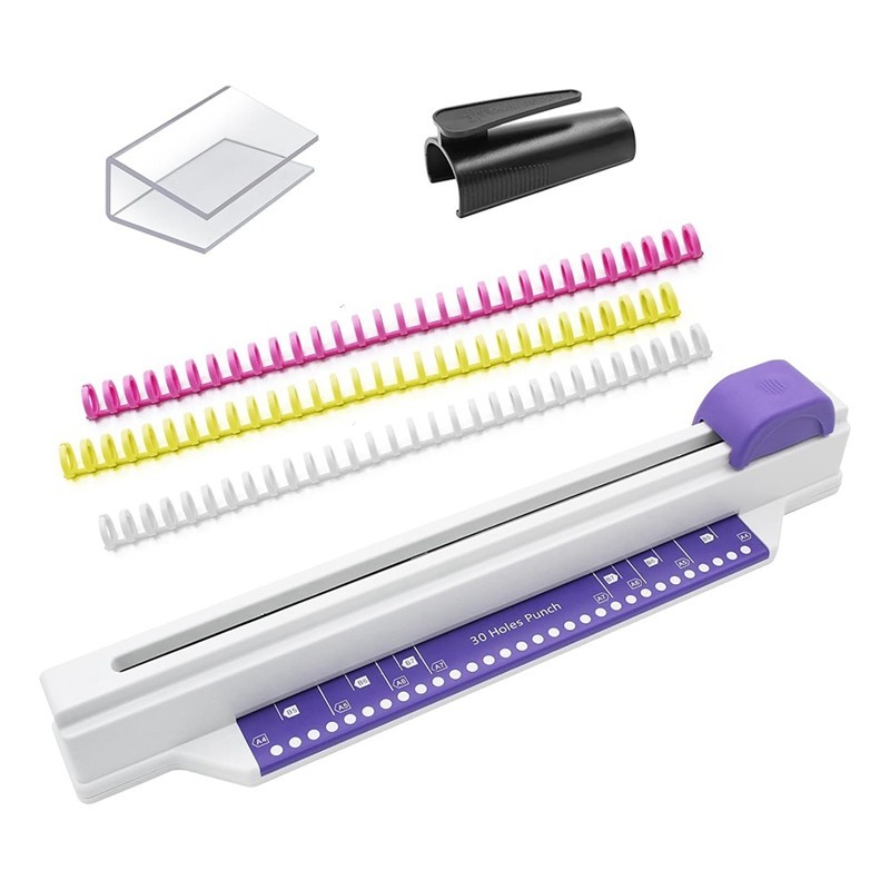 

Hand Push Binding Machine,30-Hole Book Binder Machine,Home Desktop Binding Punch For A4 A5 A6 A7 B5-B7 Paper