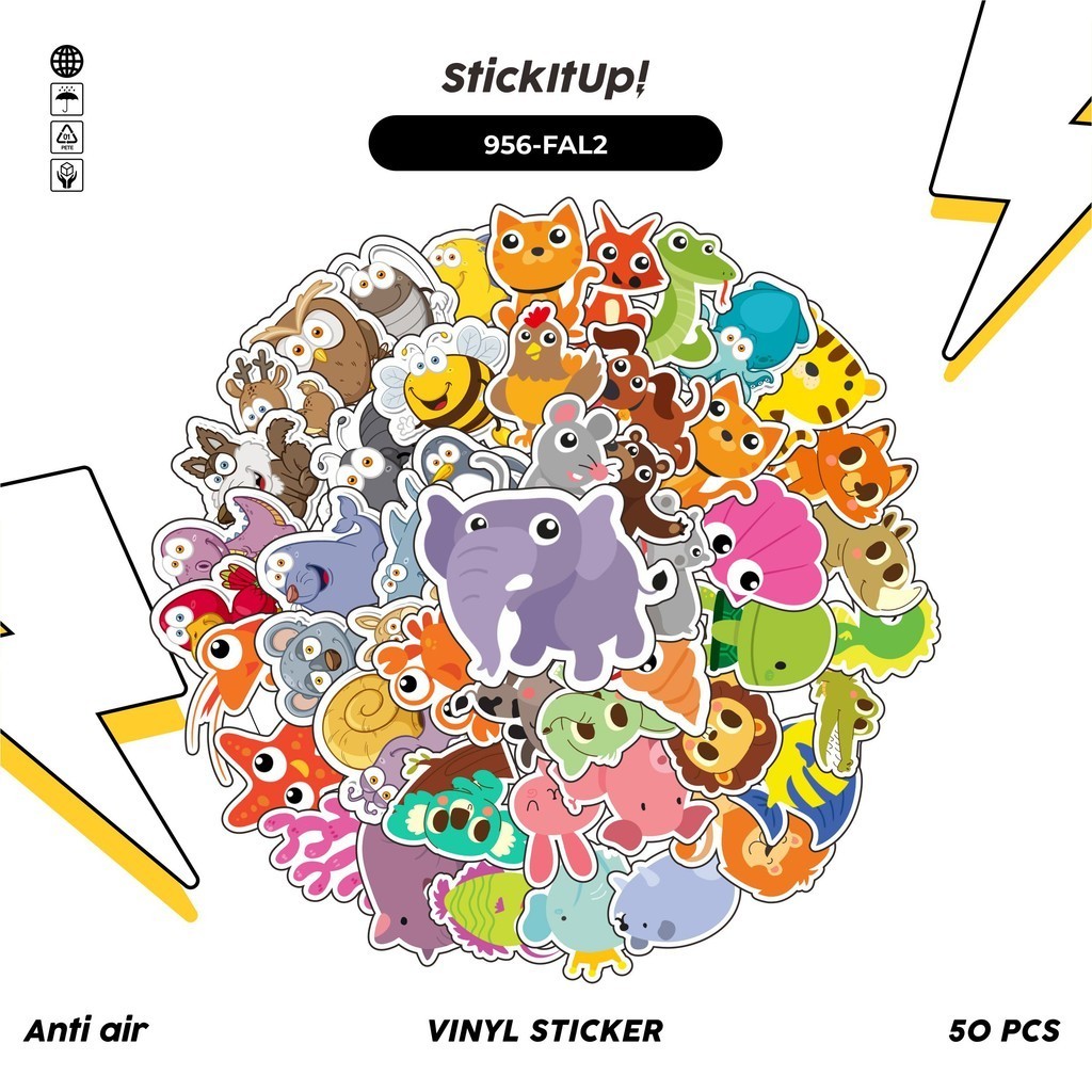 

COD✨ 100 Pcs Stiker Pack Hewan-Hewan / Animal Sticker V4 Lucu Aesthetic Vynil Waterproof untuk Freebies Sticker Buku Journal Casing HP Laptop
