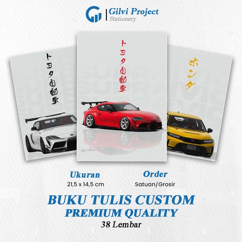 

Buku Tulis Mobil JDM / Buku Tulis Sekolah / Buku Tulis Catatan Notes Agenda Planner Jurnal Notebook Anime