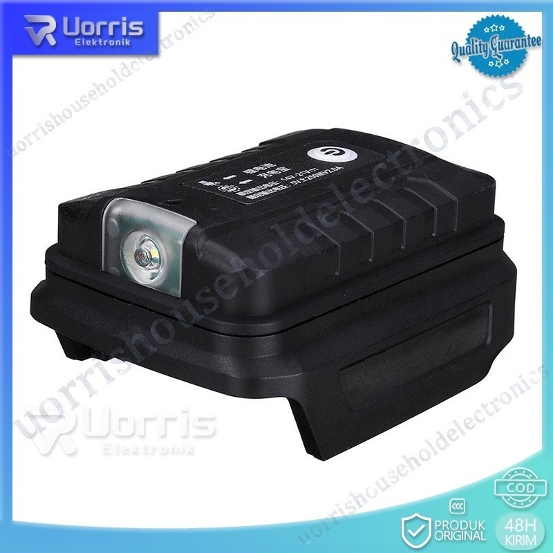 Battery Adaptor Dengan Lampu Kerja LED Untuk Makita 14.4V/18V Li-Battery BL1830 BL1430 Dual USB Conv