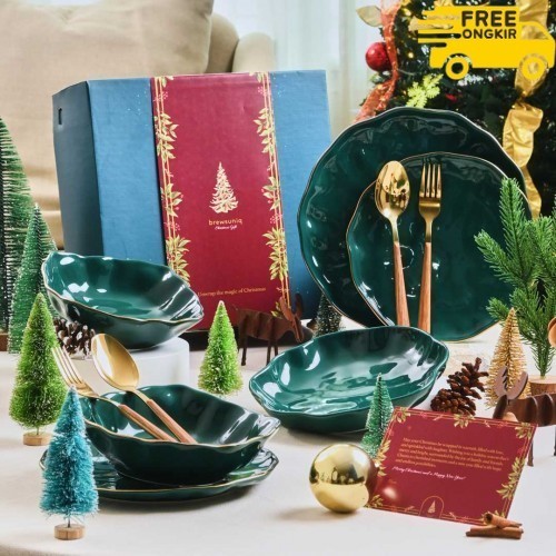 

✨LARIS✨ -Brewsuniq - Santa Christmas Gift Set / Hampers Hadiah Natal Piring Set