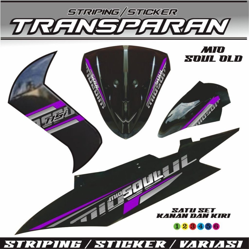 STIKER VARIASI / STRIPPING MIO SOUL TRANSPARAN UV CLEAR SIMPEL YAMAHA MIO SOUL KARBU VIETNAM