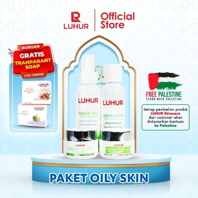 Paket Oily Skin Luhur Skincare Perawatan Kulit Wajah Berminyak dan Berjerawat Ringan Kulit Berminyak