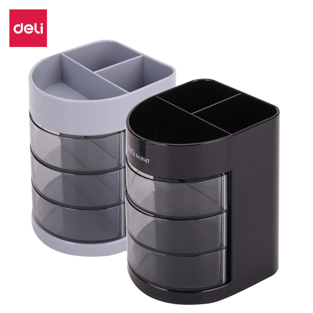 

Deli | Tempat Pulpen (Pen Holder) | 3 Drawer & 3 Compartment | 9147