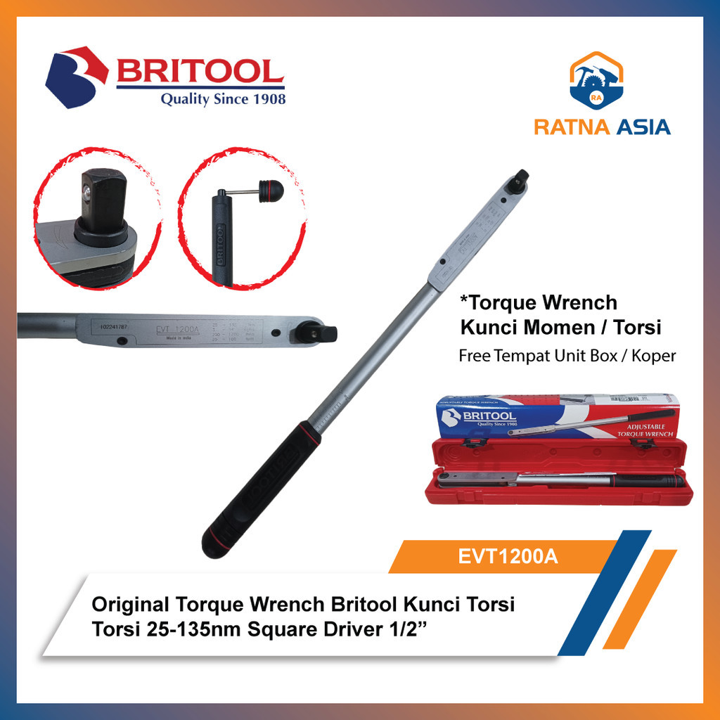 Britool EVT1200 Kunci Momen Kunci Torsi 1/2" Torque Wrench EVT 1200
