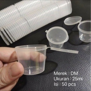 [50 pcs ] cup pudding / Cup saos | thinwall sauce cup | wadah saos | merk klir merk dm merk wan wan 