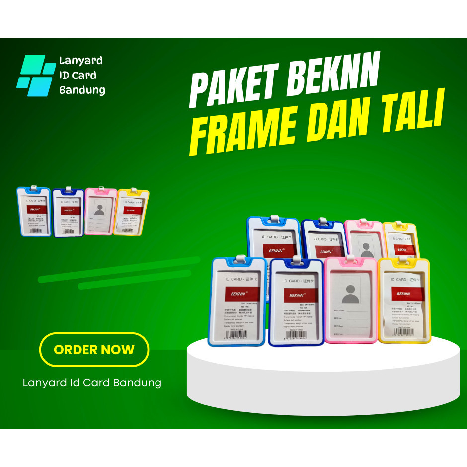 

BEKNN / holder idcard plus tali / paket frame id card dan tali bahan plastik lunak tidak pecah 2 side