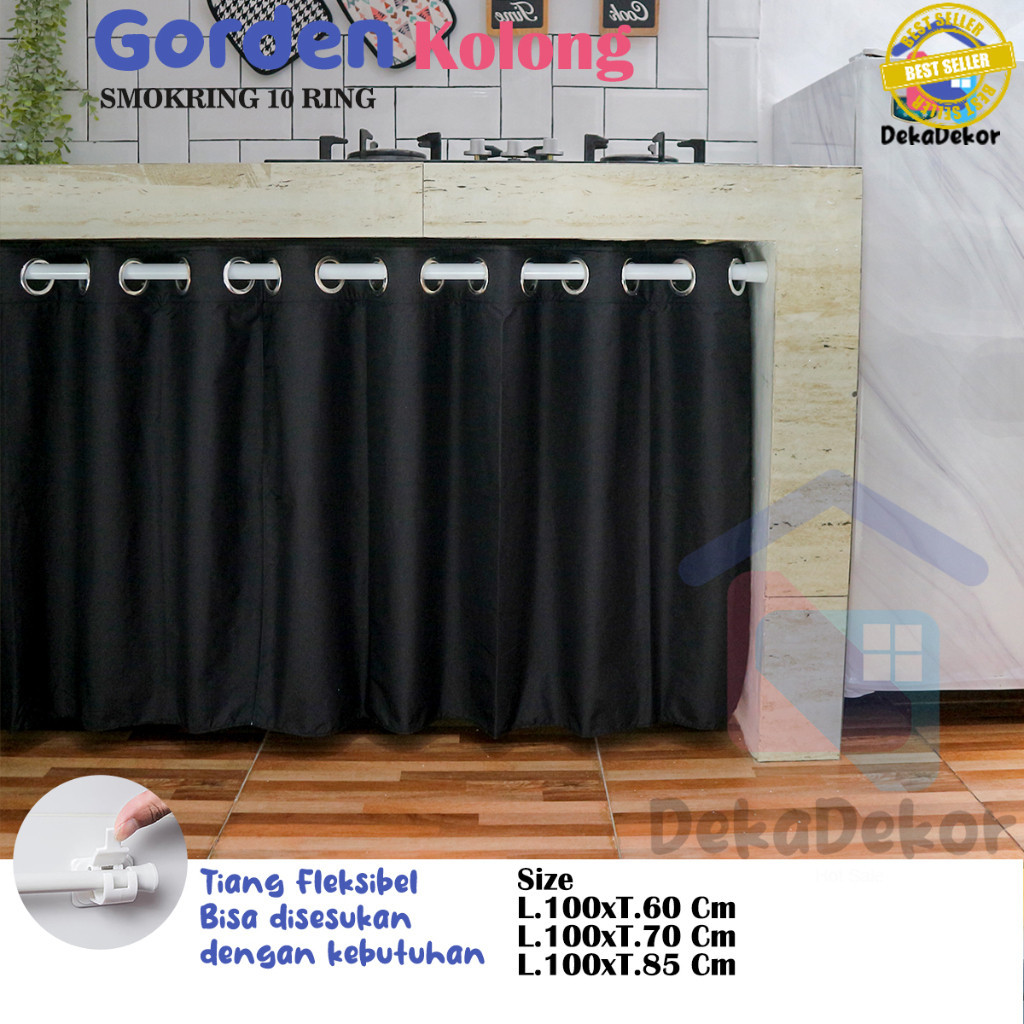 Gorden Kolong Dapur Polos Smokring Premium Tahan air