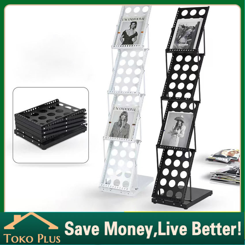 4/7 Susun Rak Brosur Lipat Besi Alumunium A4 - Rak Brosur Stainless Aluminium Rak Brosur Akrilik Sta