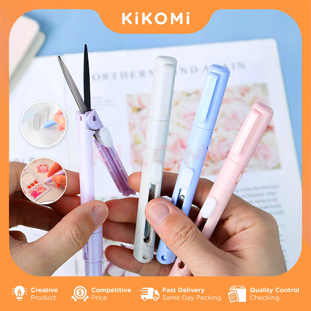 

GUNTING CUTTER 2 in 1 Lipat Mini Bentuk Pulpen Multifungsi Travel Size Portable - KK