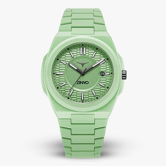 Jam Tangan Wanita Quartz Analog Zinvo Aero Rival Mint Polycarbonate