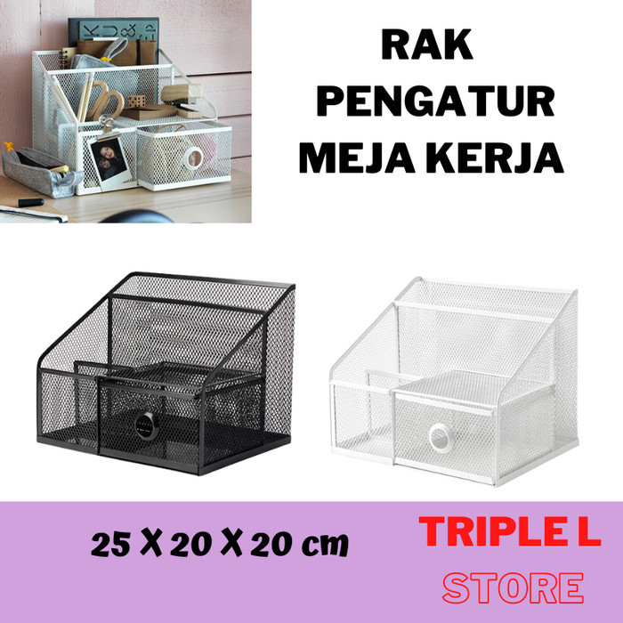 

Rak Organizer Meja Kerja Belajar Stationery Kosmetik Pengatur Meja - Putih