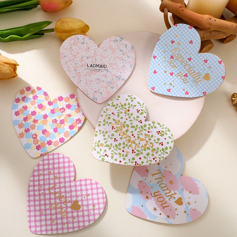 Satuan Kartu ucapan Valentine bentuk hati heart greeting card love thank you