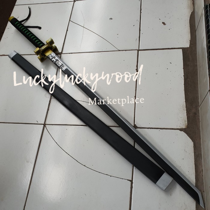 mainan pedang kayu muichiro toukito anime cosplay kimetsu no yaiba