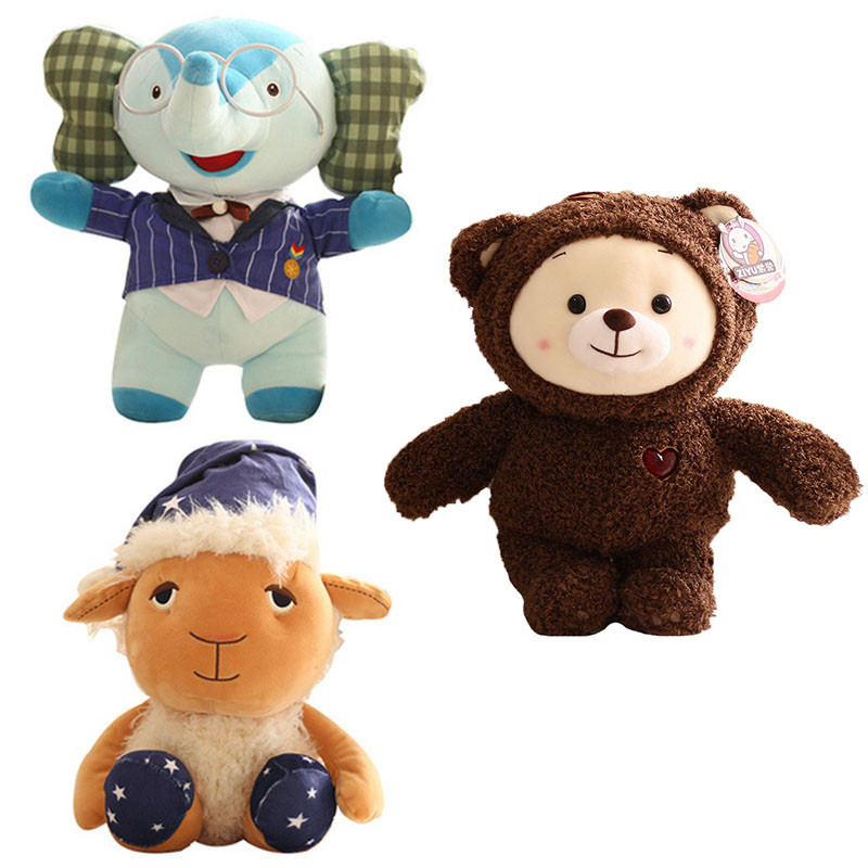 25-38cm Rainbow Ruby Teddy Bear Plushie Toys Stuffed Soft Plush Cartoon Animal Bear Elephant  Dolls 