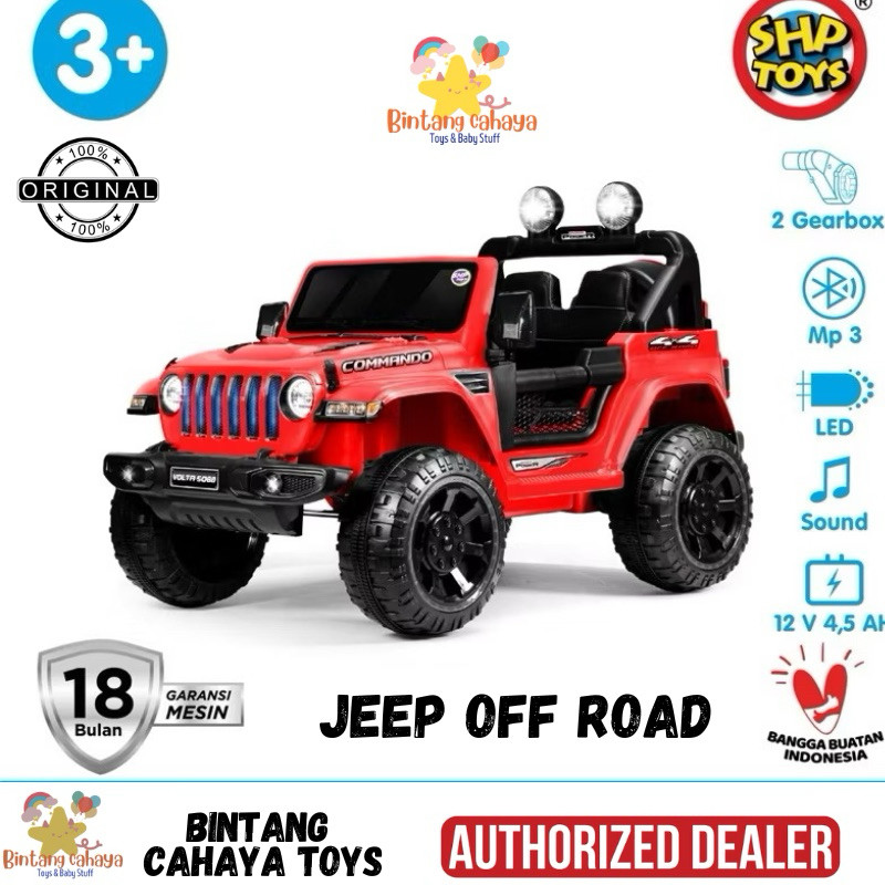 MooKids Mobil Aki Anak Model Jeep Besar Volta 5088 ces cas an Ban karet mobilan listrik
