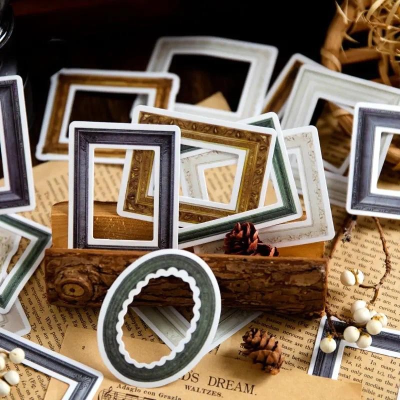 

30 PCS Sticker pack creative minimalist handbook DIY photo frame border decorative stickers Scrapbooking Craft Stickers 4 Types