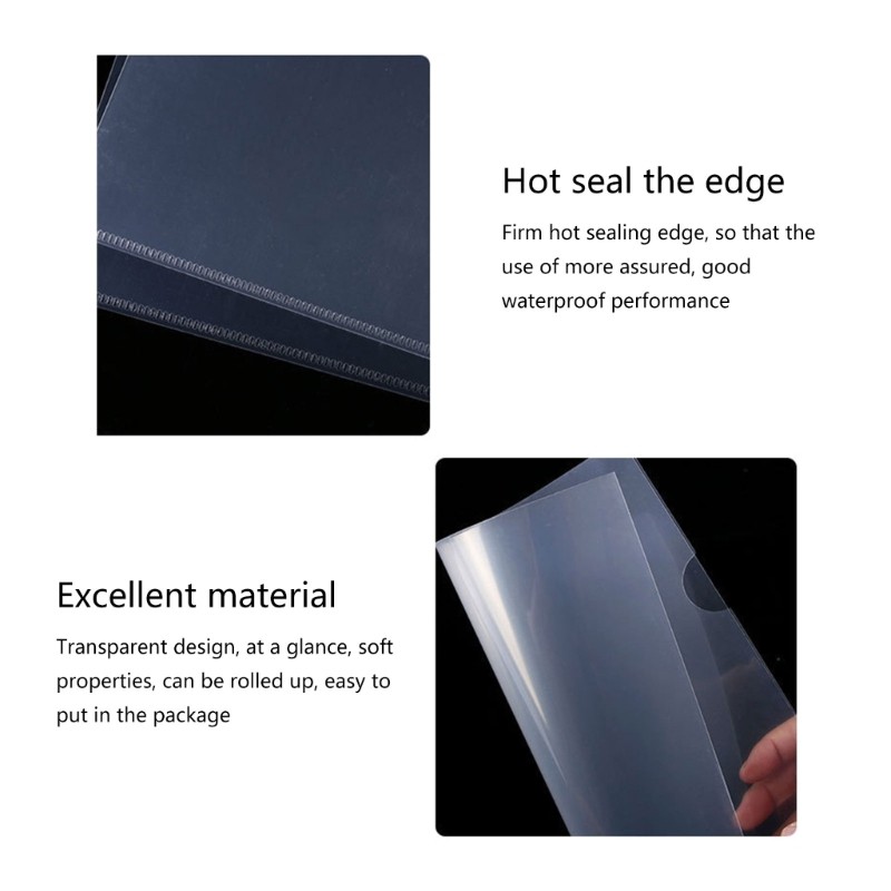 

ioio Plastic File Folders,Clear Project Pockets,Transparent Plastic Sleeves Documents Folders Paper Sheet Protectors