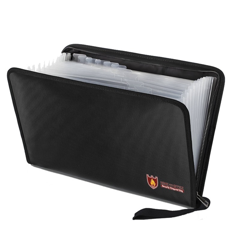 

1 Piece Fireproof File Folder Important Document Organizer Holder With Labels,(12 Pockets)