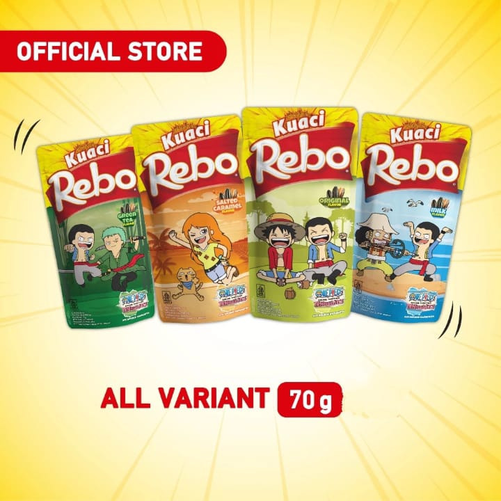 

Kuaci Rebo dalam berbagai varian rasa, seperti: Original, Salted caramel, Green tea, Milk flavor adalah camilan yang terbuat dari biji bunga matahari dan rempah-rempah