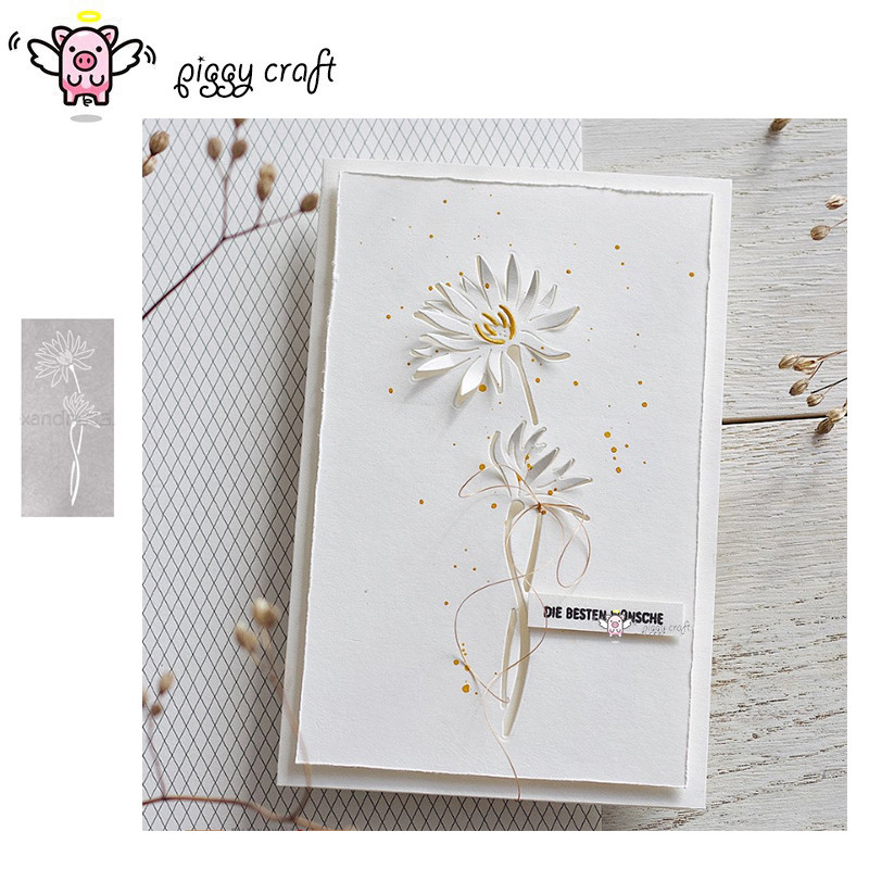 

Piggy Craft metal cutting dies cut die mold Flowers background Scrapbook paper craft knife mould blade punch stencils dies