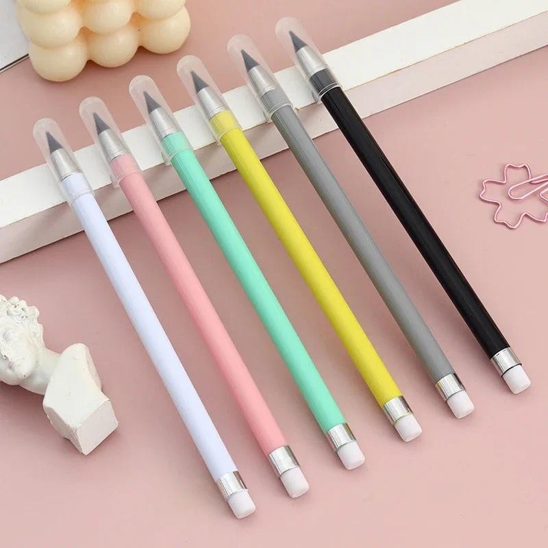 

5 Colors Eternal Pencil Lead with Eraser Portable Replaceable Pencil Set Back to School Supplies Stationery Items Art Supplies
