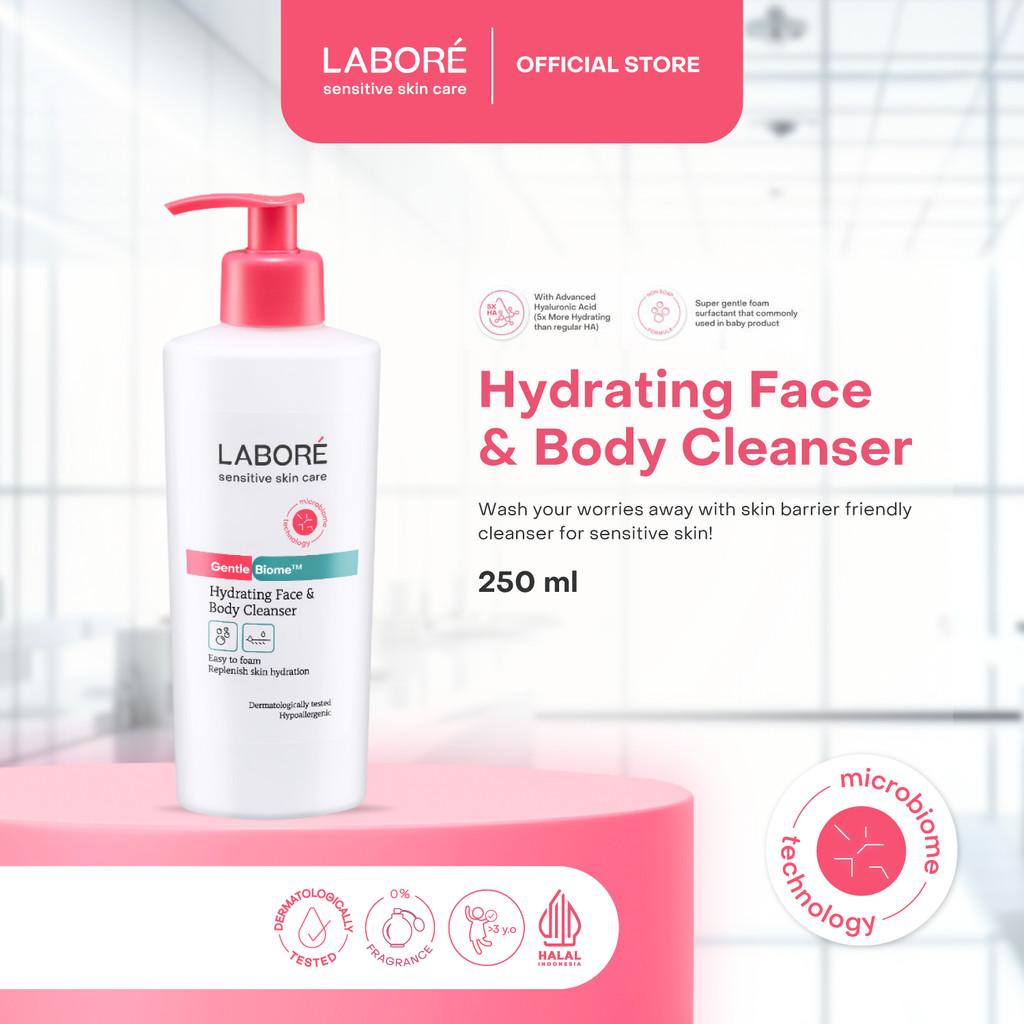 LABORÉ Sensitive Skin Care GentleBiome Hydrating Face & Body Cleanser 250ml - Dermalab Revolutionair