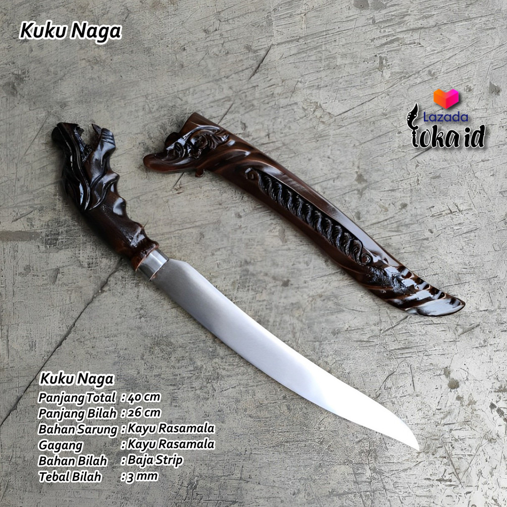 Pisau Sembelih Pisau Badik Laduk Ukiran Naga