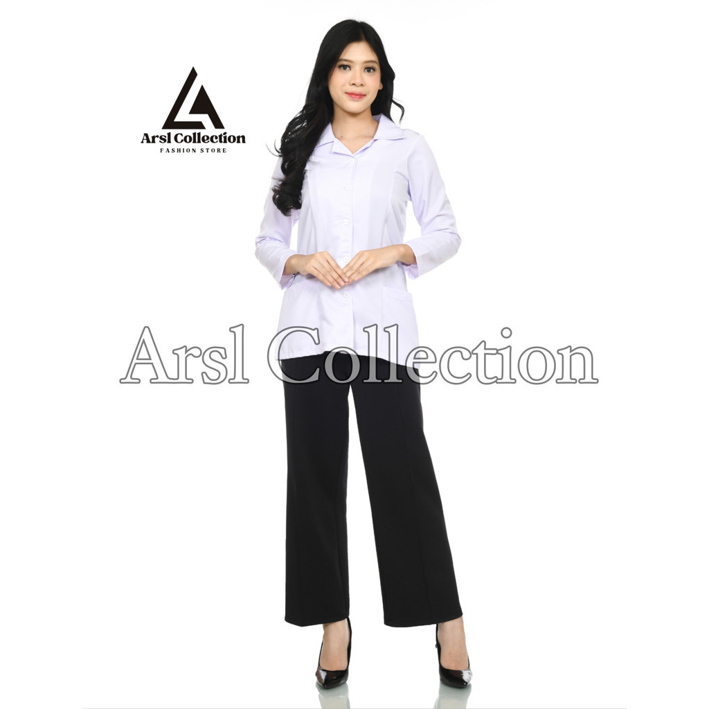 Setelan Seragam Dinas Putih Hitam – Kemeja Putih & Rok/Celana Hitam