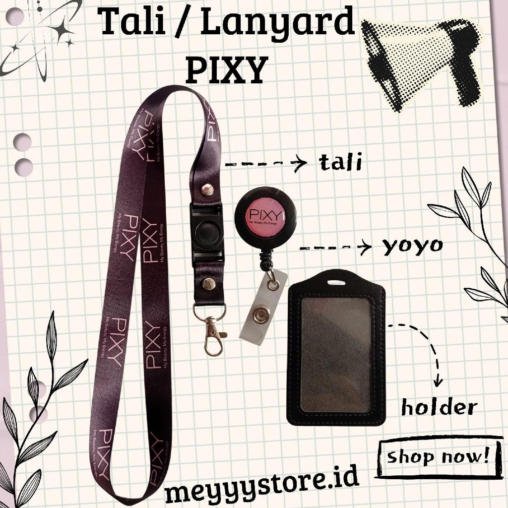 

READYYY Tali Gantungan ID CARD / Lanyard PIXY Cosmetic [STOCK MELIMPAH] Termurahhh Harga Grosir!