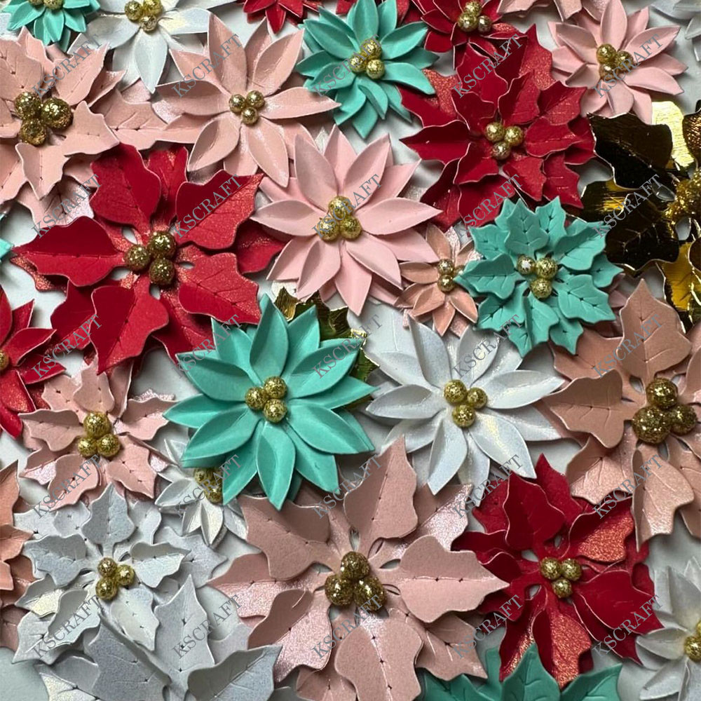 

KSCRAFT 2024 Poinsettia Flowers Plate Cutting Dies Stencils for DIY Scrapbooking Decorative Embossing DIY Paper Cards
