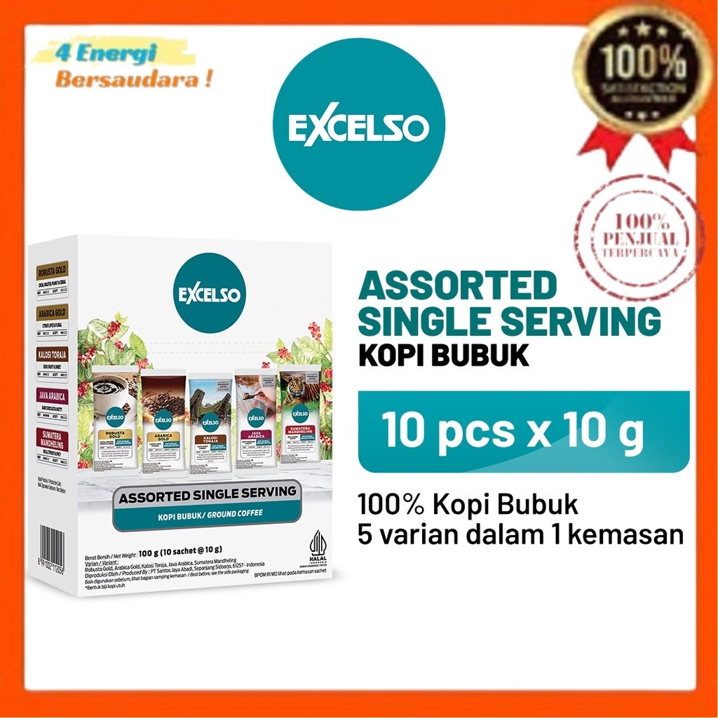 

Kopi EXCELSO Assorted Single Serving Bubuk 4 Energi Bersaudara