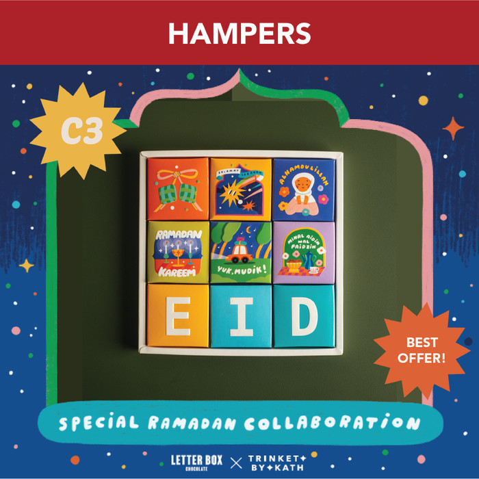 

Hampers Lebaran Coklat Box 9 pcs - Letter Box - Ramadan Edition - SET C3