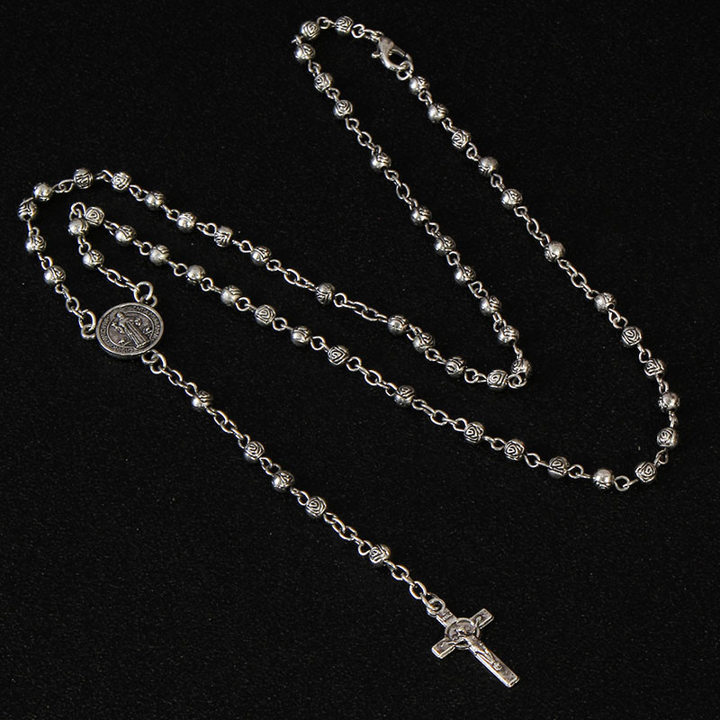 4mm Stainless Steel Necklace, Little Rosary Lady Jewelry Rosary Necklace Lady Jewelry Necklace Jesus