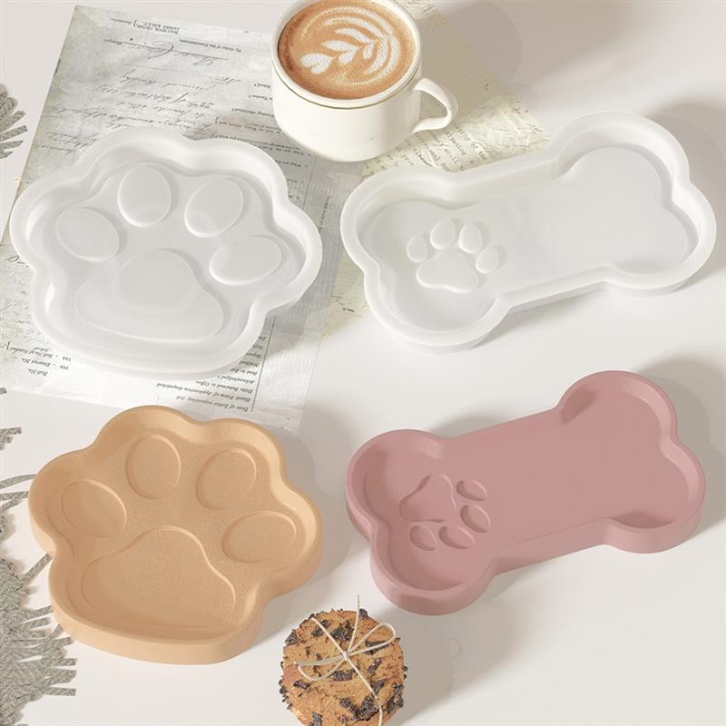 

DIY Cat Claw Storage Tray Silicone Mold Dog Bone Gypsum Jewelry Dish Fruit Plate Desktop Ornament Resin Epoxy Mold Home Decor