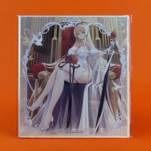 Bismarck Wedding Ver. Laser Large Shikishi - Azur Lane 20x18cm
