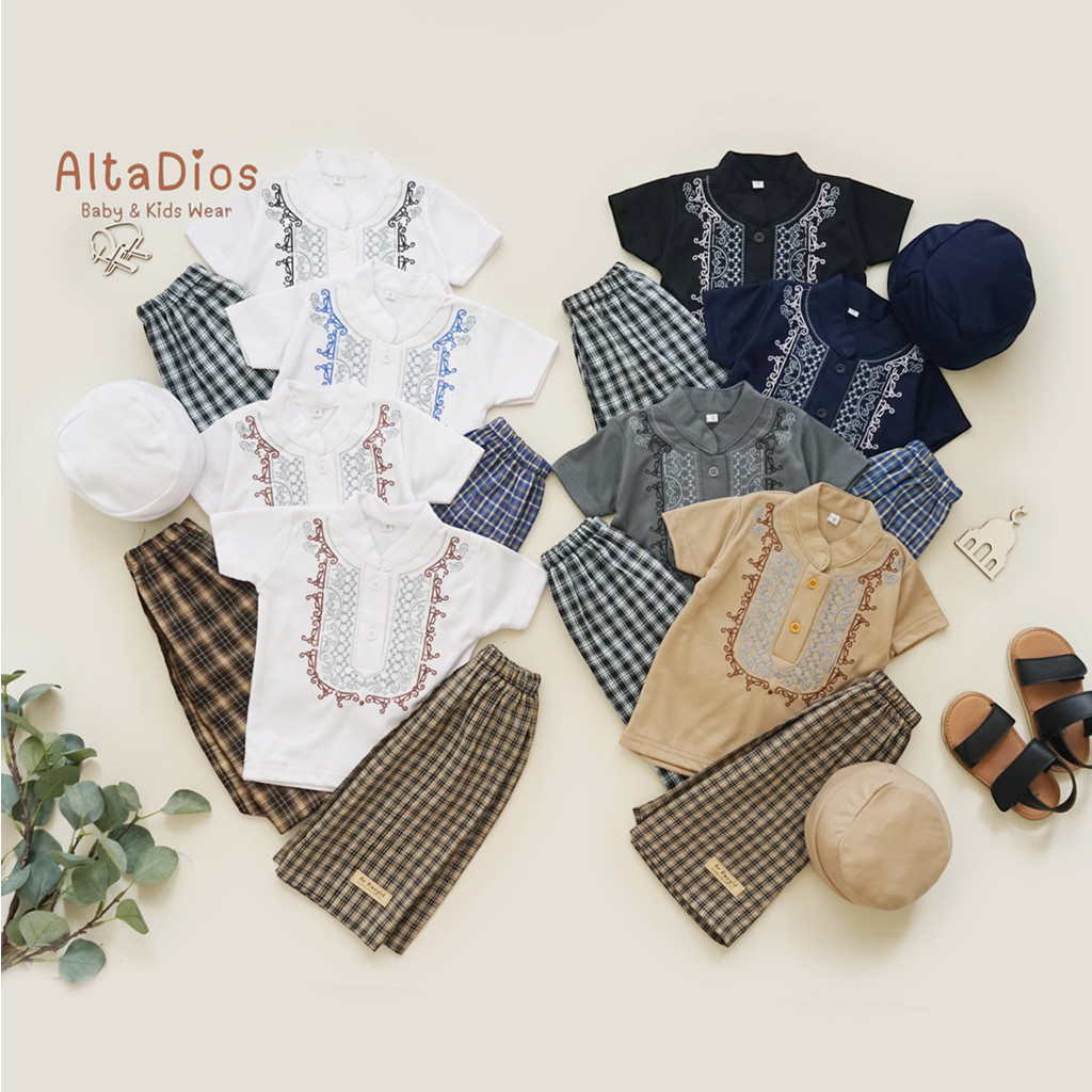 UB5T [COD] Altadiosbaby | Kado AR RASYID Setelan Sarung + Baju Koko + Peci Bayi Premium | Set SARKOC