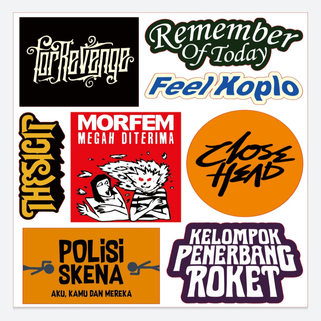 

Sticker Pack Band Lokal Indie Morfem For Revenge Feel Koplo Skena Musik - Stiker Vinyl High Quality