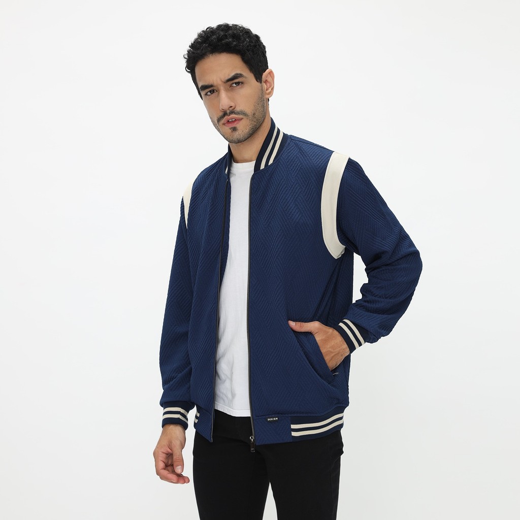d&f Napoleon Jaket Shoulder Cut & Sewn - Dark Navy Cream