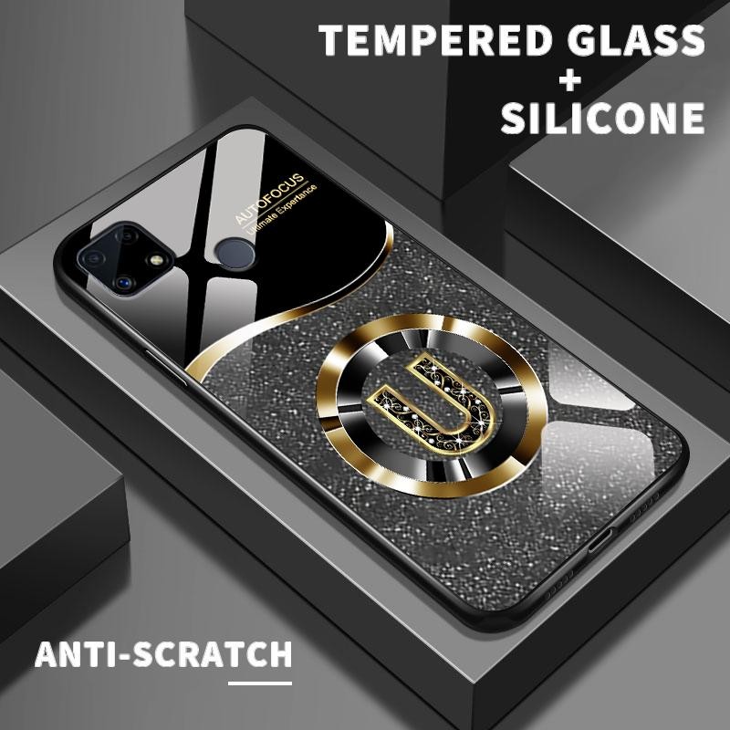 Kaca Glass Case For Realme C25 C25s C25Y C30 C30s C31 C33 2022 2023 C35 C53 C55 C67 4G Soft Case Sim