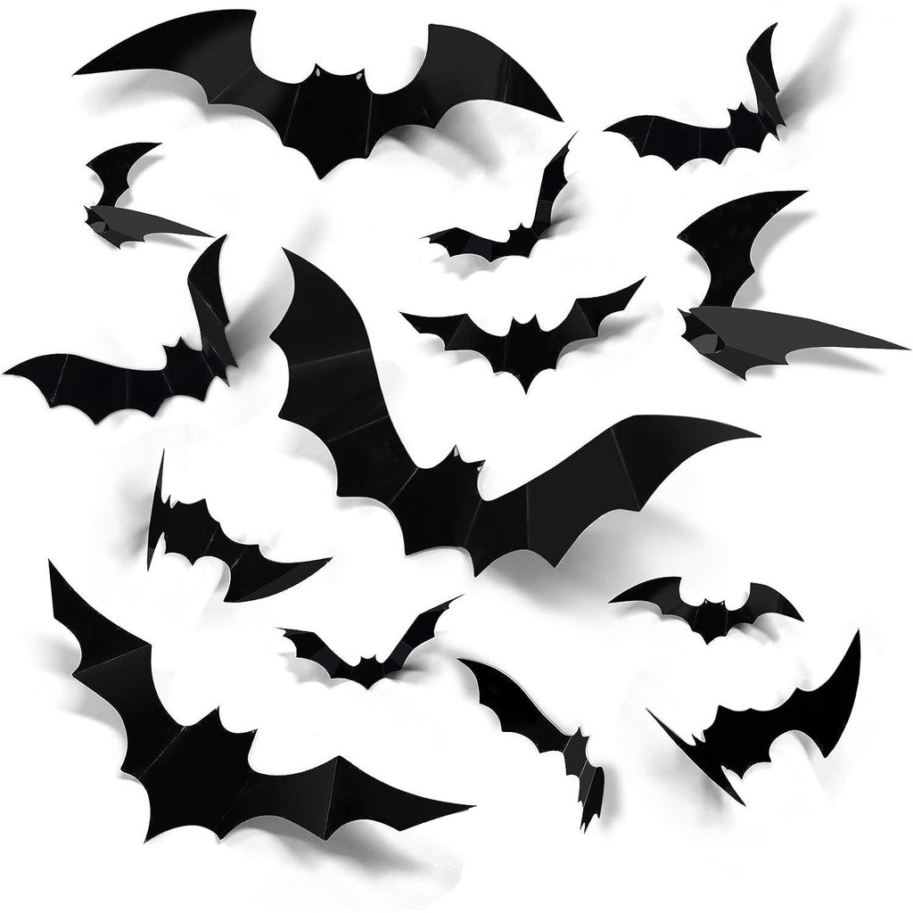 

12pcs Halloween Decoration 3d Bat Wall Stickers Decoration Furniture Windows Yard Logo Outdoor Lawn Ghost Party Decor 1