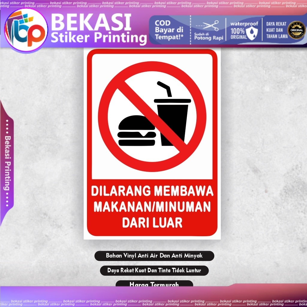

Stiker dilarang membawa makanan minuman dari luar stiker dilarang membawa makanan stiker dilarang membawa minuman stiker makanan stiker minuman